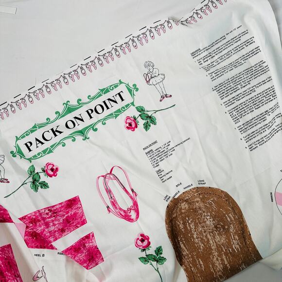 Vintage PACK ON POINT Cotton Duck Cloth Fabric Panel Cut & Sew Backpack Project - Picture 2 of 11